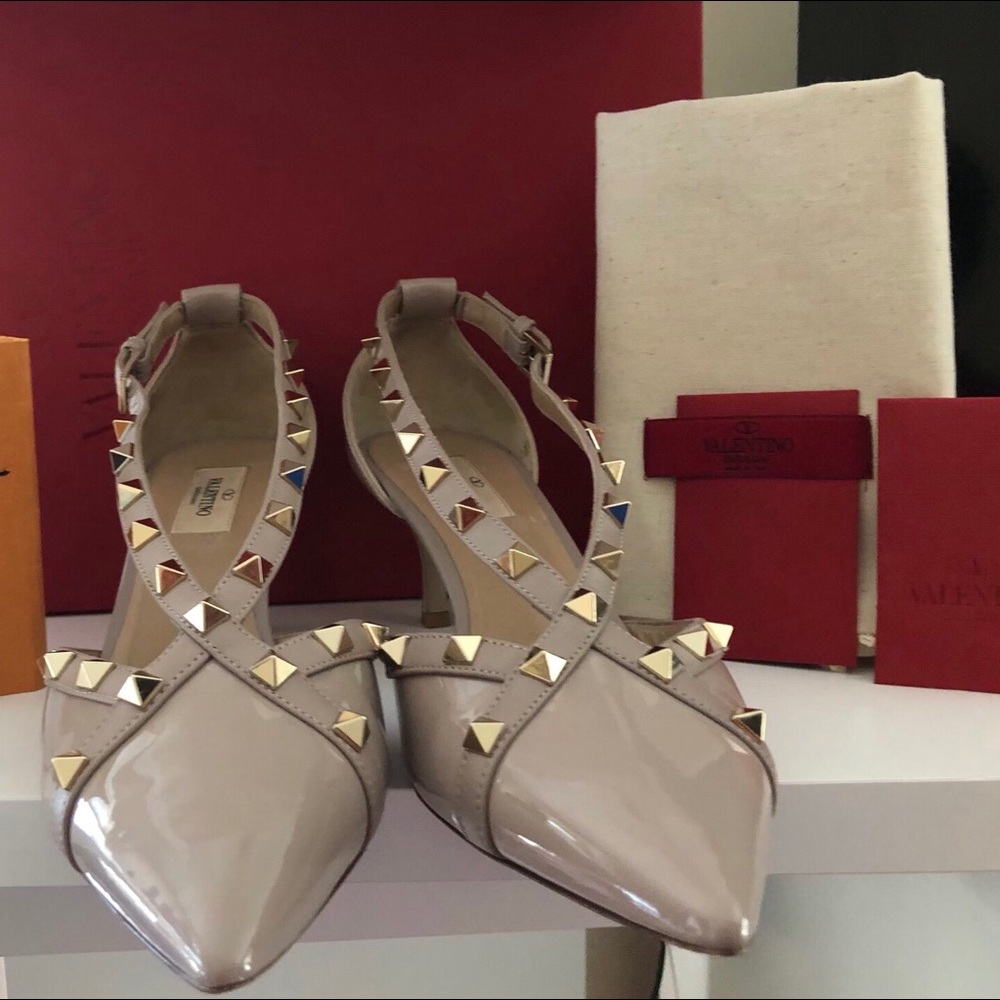 Valentino D’Orsay Rockstud kitten heels